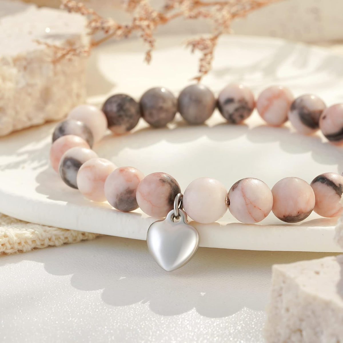 Get Well Soon Gifts, Natural Stone Amethyst Bracelet for Women Men