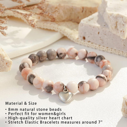 Get Well Soon Gifts, Natural Stone Amethyst Bracelet for Women Men