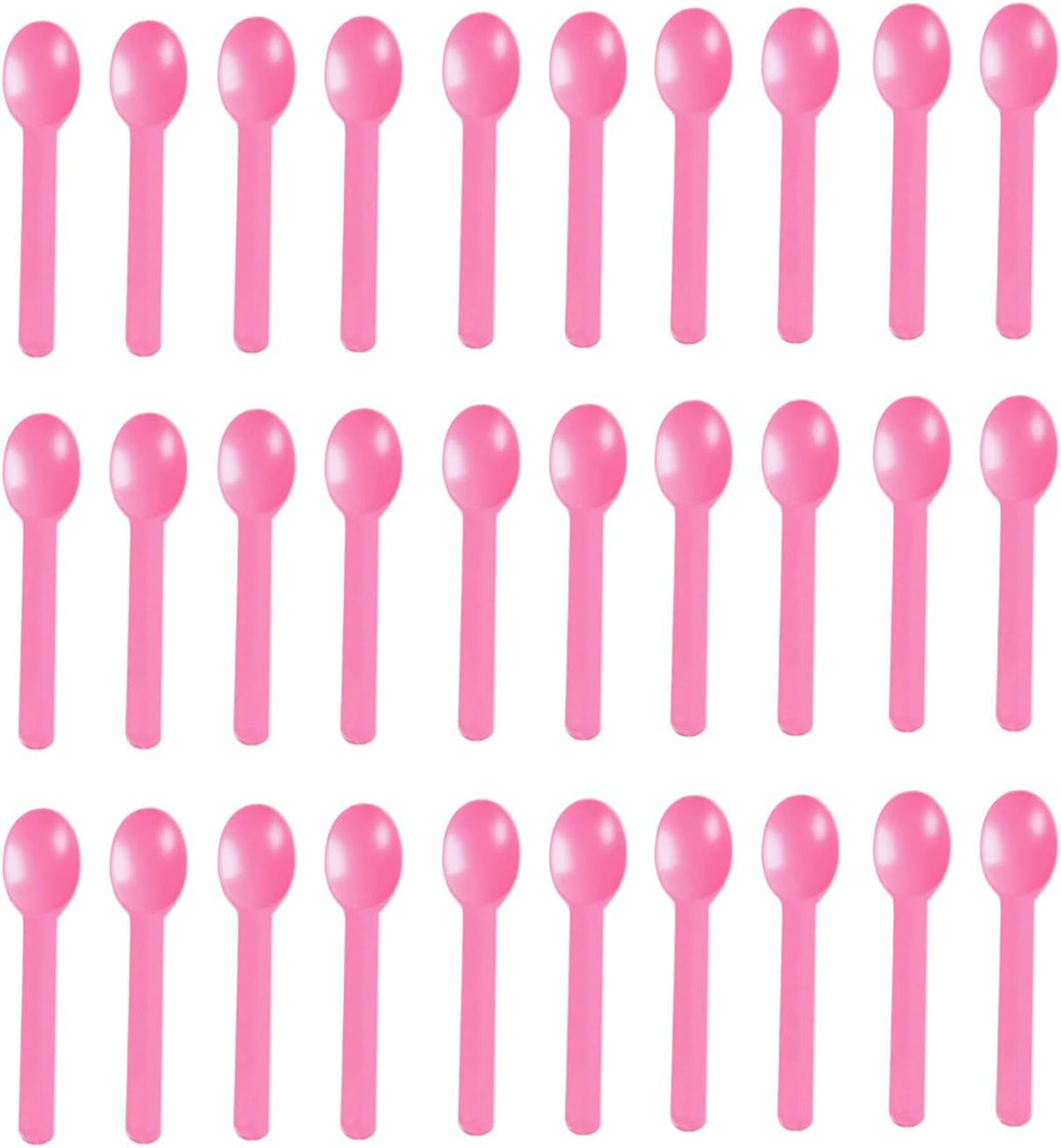 50 Pcs Disposable Plastic Dessert Spoons, 5.9"Ice Cream Spoons, Small Dessert Spoons for Ice Cream, Yogurt, Pudding, Cake,Party and Daily Use (Pink)