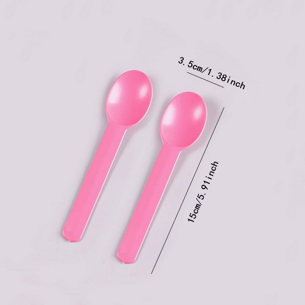 50 Pcs Disposable Plastic Dessert Spoons, 5.9"Ice Cream Spoons, Small Dessert Spoons for Ice Cream, Yogurt, Pudding, Cake,Party and Daily Use (Pink)