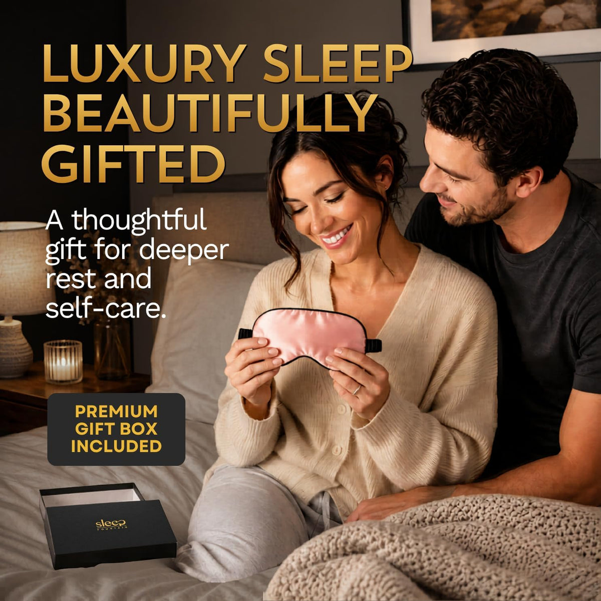 Anti Aging Silk Sleep Mask for Women, Mulberry Silk Eye Mask for Sleeping and Skin Care, Blackout Sleep Mask with Copper Ion Technology Reduces Eye Puffiness, Fine Lines and Wrinkles