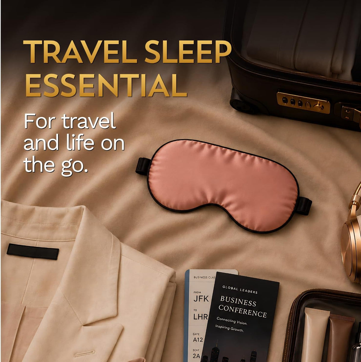 Anti Aging Silk Sleep Mask for Women, Mulberry Silk Eye Mask for Sleeping and Skin Care, Blackout Sleep Mask with Copper Ion Technology Reduces Eye Puffiness, Fine Lines and Wrinkles