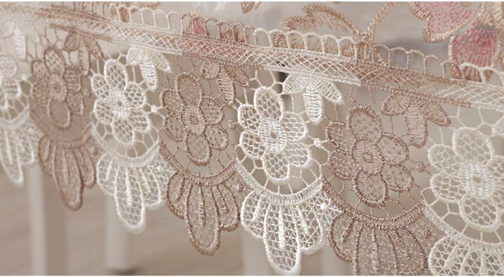 Lace Polyester Round Tablecloth Embroidery Round Table Cloths for Party Wedding Kitchen Dining Home Decorations, Round - 60", Pink