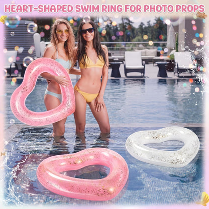 5 Pcs Heart Pool Float Bachelorette Bride with Glitter Ball