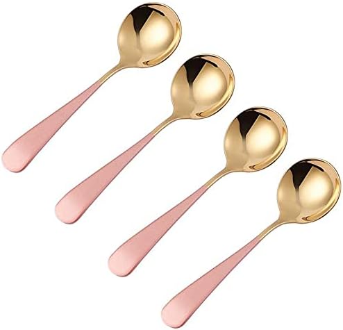 4-Pack Palace Style Soup Spoons Large Bowl 1.8" Round Head Spoons