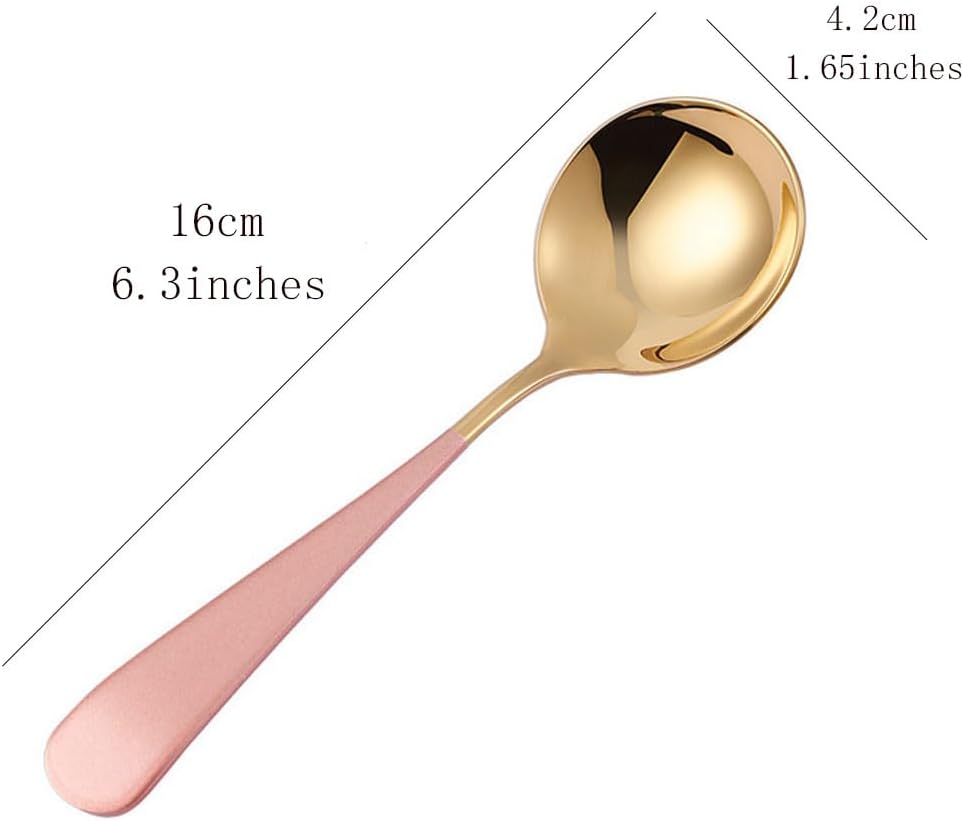 4-Pack Palace Style Soup Spoons Large Bowl 1.8" Round Head Spoons