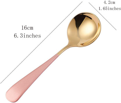4-Pack Palace Style Soup Spoons Large Bowl 1.8" Round Head Spoons