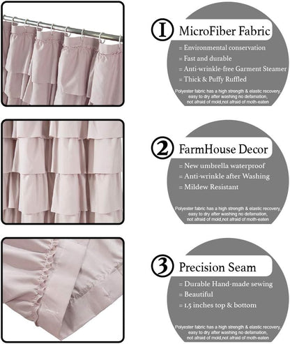 Mauve Shower Curtains for Bathroom, 72x72, Coquette Feminine Aesthetic
