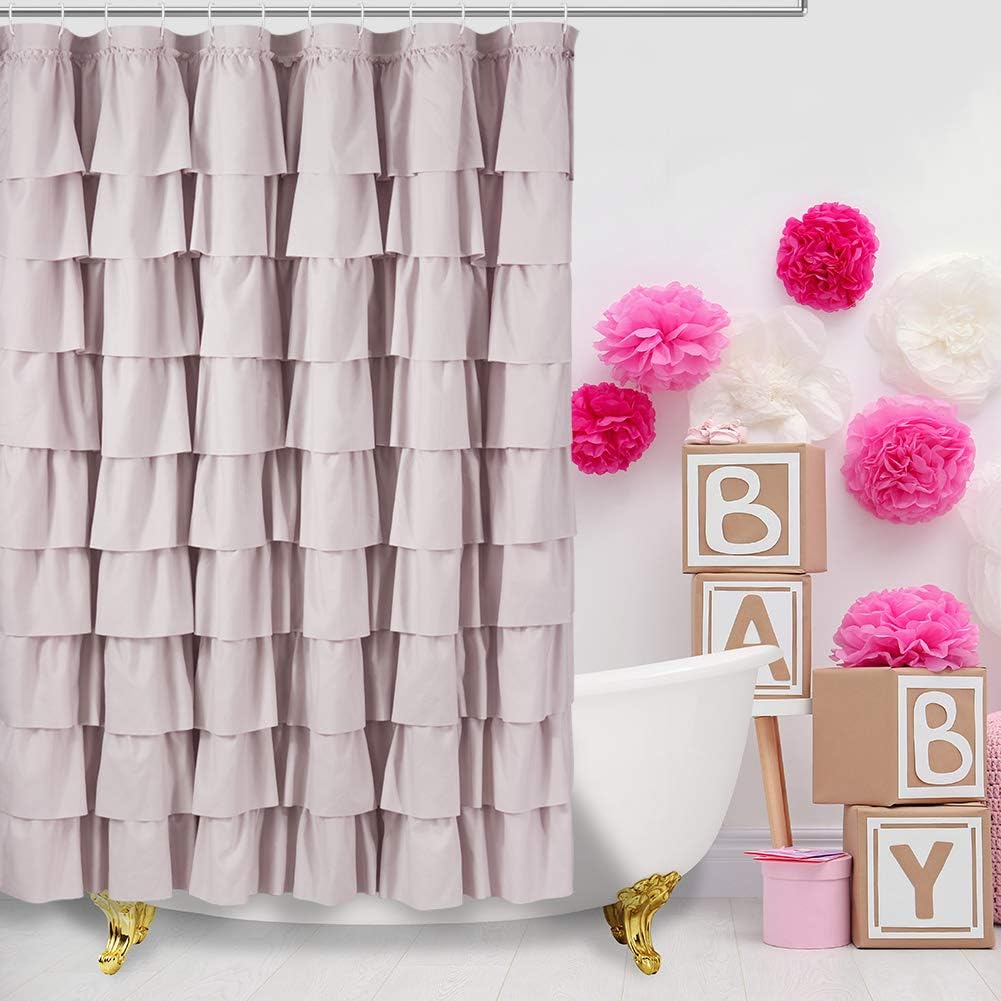 Mauve Shower Curtains for Bathroom, 72x72, Coquette Feminine Aesthetic