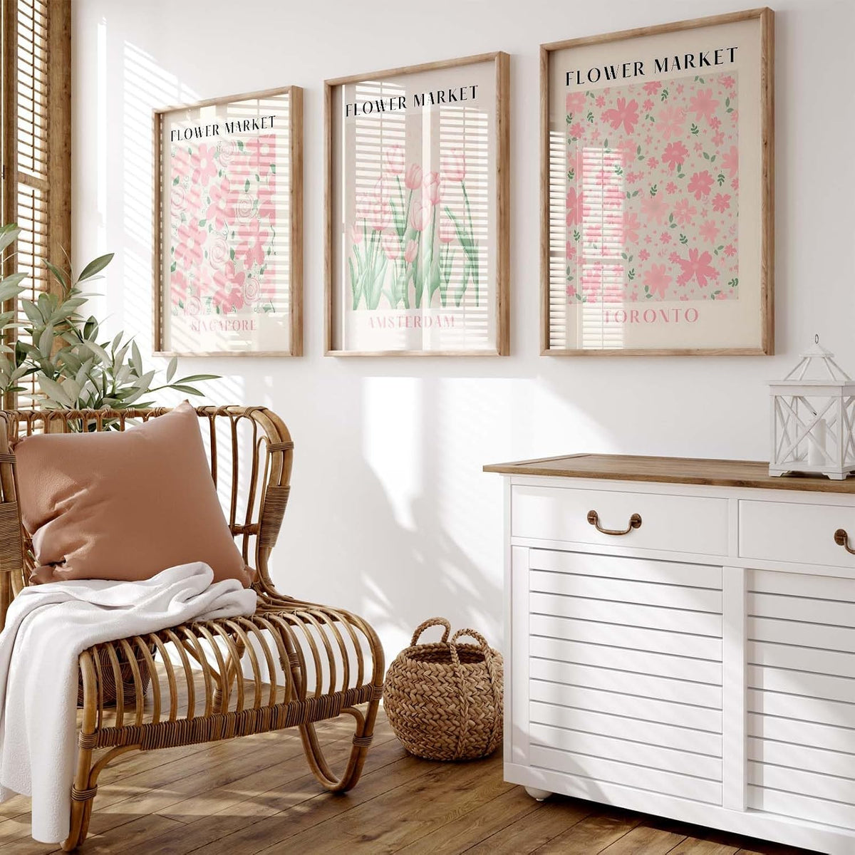 Flower Market Print Pink Tulip Floral Wall Art Pastel Prints Flower Posters Aesthetic Floral Prints Matisse Painting Artwork for Walls Pink Flower Posters Flower Market Pink Wall Art 12x16inchx3 No