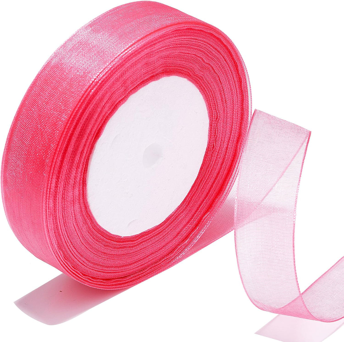 3/4 Inch Sheer Organza Ribbon 50 Yards Peach Chiffon Ribbon for Gift Wrapping,Bouquets,Wedding,DIY Craft