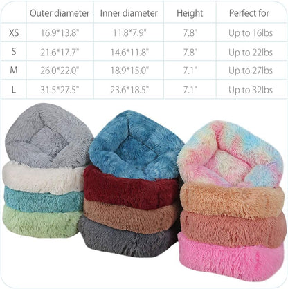 ® Donut Dog Cat Bed Cozy Cave Pet Bed Burrow Dog Bed Calming Cuddler Self-Warming Pet Bed Soft Plush Pet Cushion Improved Sleep for Cats Small Medium Dogs Pink XS