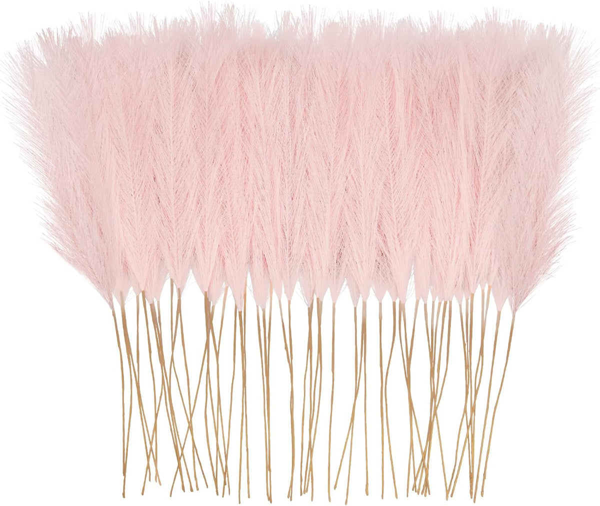 obbsie 50PCS Pink Faux Pampas Grass Decor, 21.6" Fluffy Vase Filler