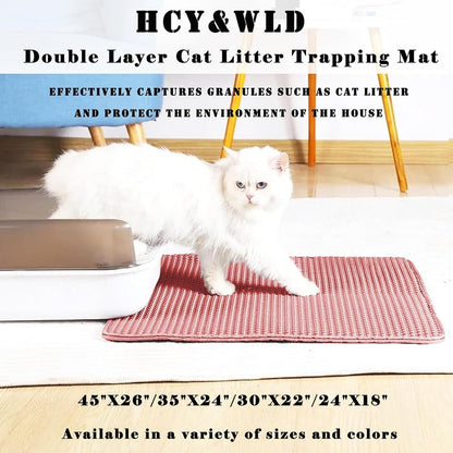 Cat Litter Mat, Honeycomb Double Layer Litter Trapping Mat
