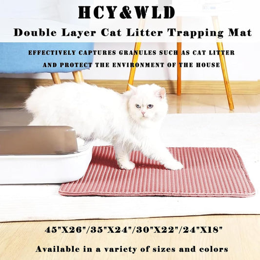 Cat Litter Mat, Honeycomb Double Layer Litter Trapping Mat