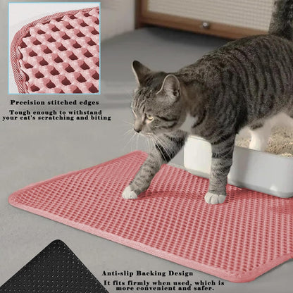 Cat Litter Mat, Honeycomb Double Layer Litter Trapping Mat