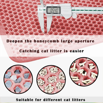 Cat Litter Mat, Honeycomb Double Layer Litter Trapping Mat