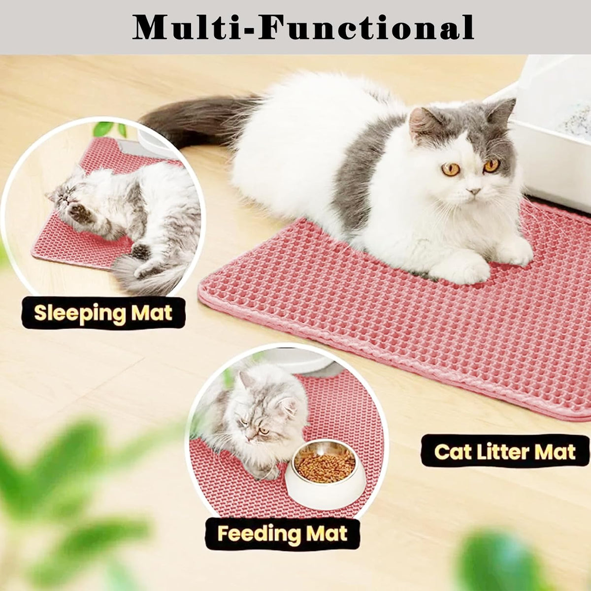 Cat Litter Mat, Honeycomb Double Layer Litter Trapping Mat