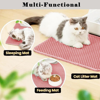 Cat Litter Mat, Honeycomb Double Layer Litter Trapping Mat