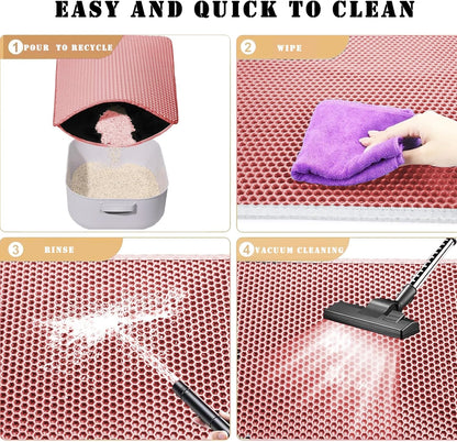 Cat Litter Mat, Honeycomb Double Layer Litter Trapping Mat