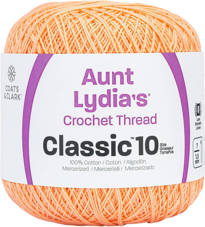 Coats Crochet Aunt Lydia's Crochet, Cotton Classic Size 10, Light Peach
