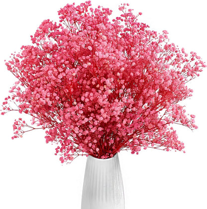 Dried Baby's Breath Flowers Pink, 17inch Dried Natural Flowers Babys Breath Bulk with 3000 Buds, Real Dry Gypsophila for Wedding, Party, Wreath Floral DIY, Home Decor