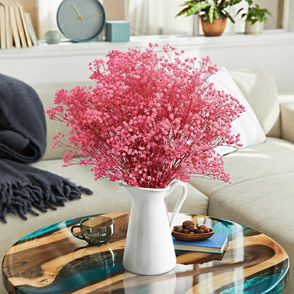Dried Baby's Breath Flowers Pink, 17inch Dried Natural Flowers Babys Breath Bulk with 3000 Buds, Real Dry Gypsophila for Wedding, Party, Wreath Floral DIY, Home Decor