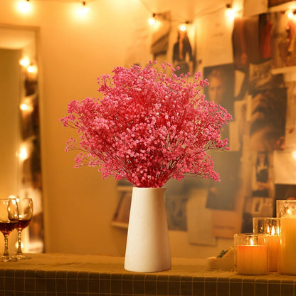 Dried Baby's Breath Flowers Pink, 17inch Dried Natural Flowers Babys Breath Bulk with 3000 Buds, Real Dry Gypsophila for Wedding, Party, Wreath Floral DIY, Home Decor