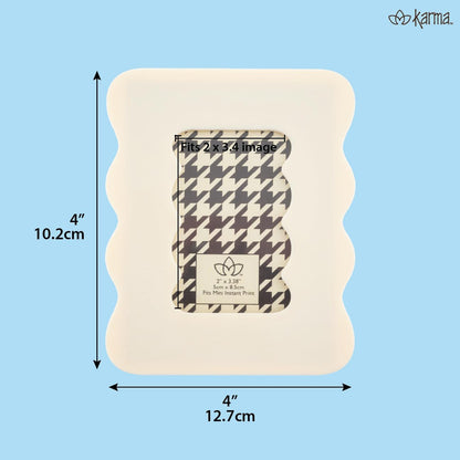 Karma, Resin Squiggle Mini Picture Rectangle Frame, 4x5 Photo Frame for Tabletop Desktop Display, Pink