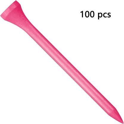 Wooden Golf Tees 3-1/4", 2-3/4", 1-1/2" Available,100 Count (Natural Color, White, Black, Blue, Red, Pink)
