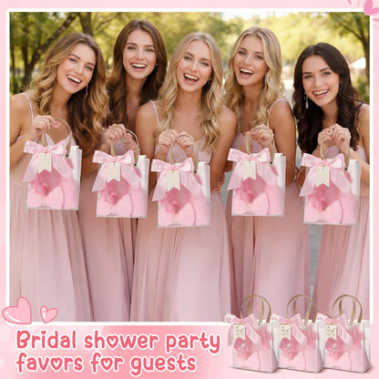 Riceshoot 84 Pcs Sleepover Party Supplies for Girls, Includes Socks Eye Masks Headbands Scrunchies Hair Brushes Hair Claw Clip Gift Bags for Baby Shower Wedding Slumber Spa Party Gift (Pink)