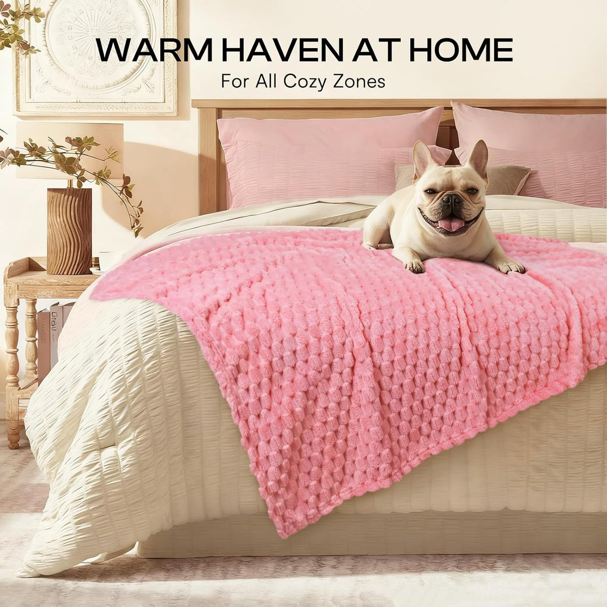 Fleece Dog Blanket, Cozy Washable Sofa Protector for Pets Puppy