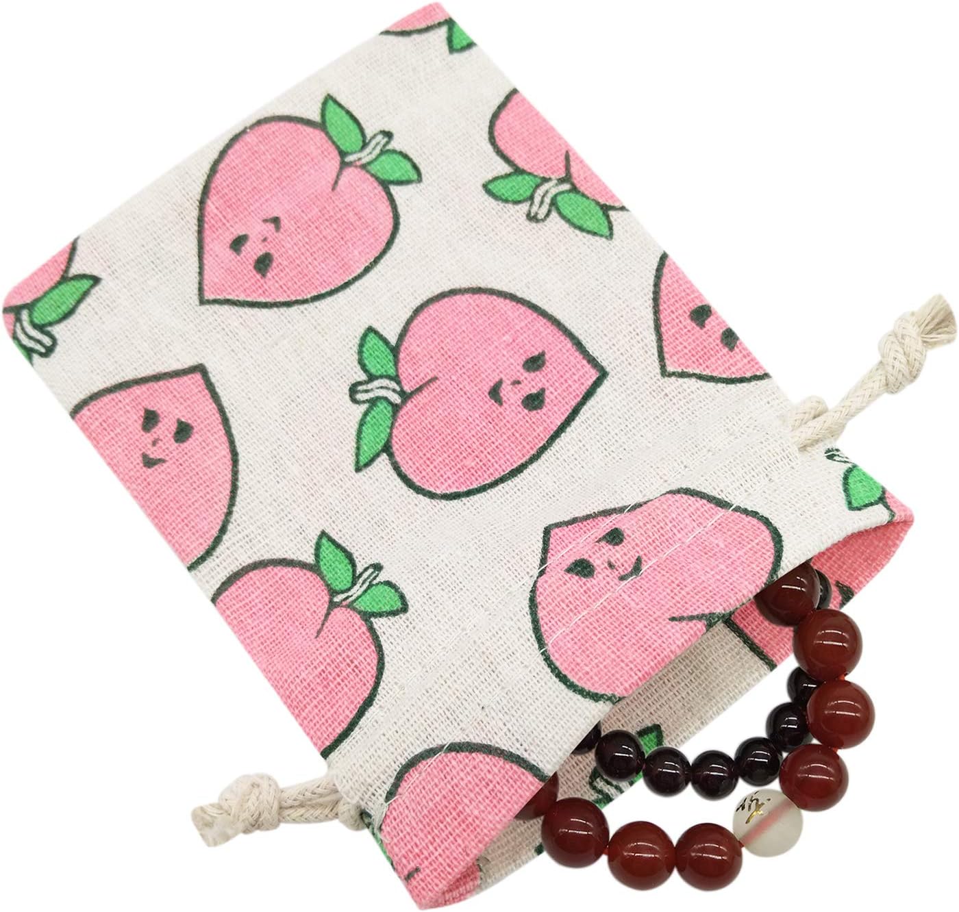 20 Pcs Burlap Bags with Drawstring, 3.9" X 5.3" Wedding Gift Bags (Peach)