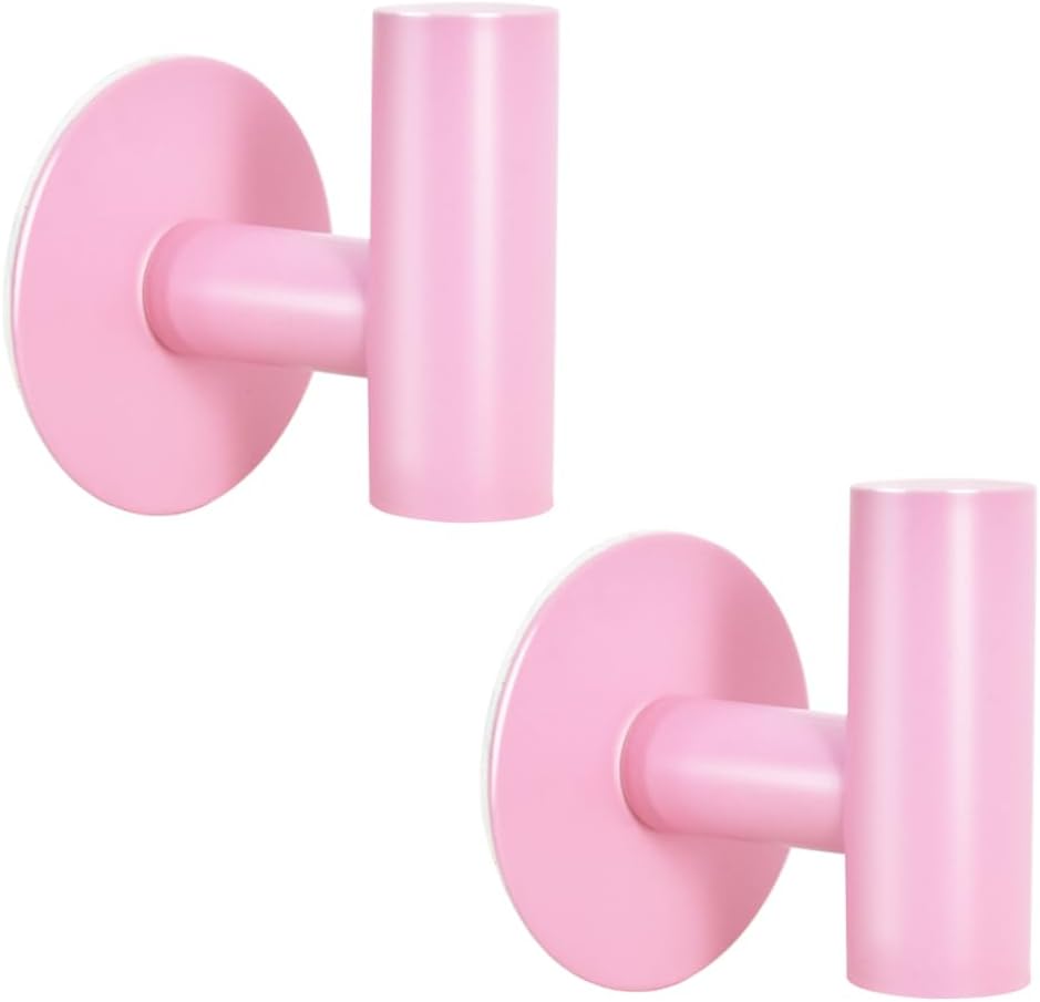 Pink Adhesive Stainless Steel Self-Adhesive Towel Hook (2-Pack)