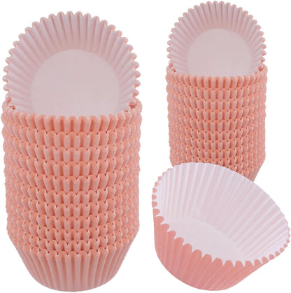 300 Pcs Pink Cupcake Liners Baked Greaseproof Paper Muffin Liners Birthday Party Wedding Cake Packaging Odorless, Easy To Peel, Oil-Resistant Cake Cups, Candy Cups