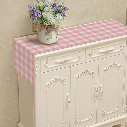 Linen Pink and White Buffalo Check Plaid Table Runner Gingham for Pink Farm Birthday Party Easter Home Decorations (13" x 90")