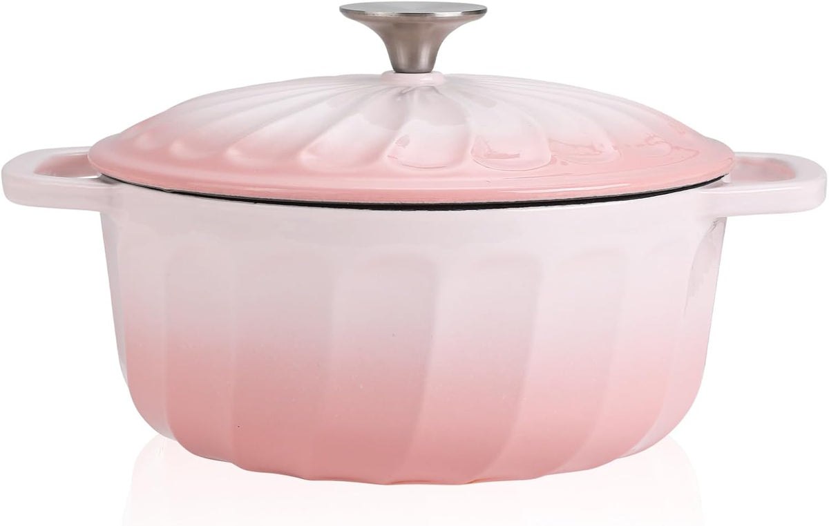Enameled Cast Iron Dutch Oven Pot with Lid, 3 QT Small Dutch Oven