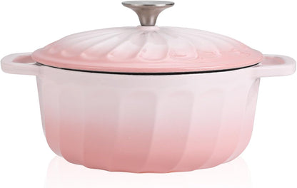 Enameled Cast Iron Dutch Oven Pot with Lid, 3 QT Small Dutch Oven