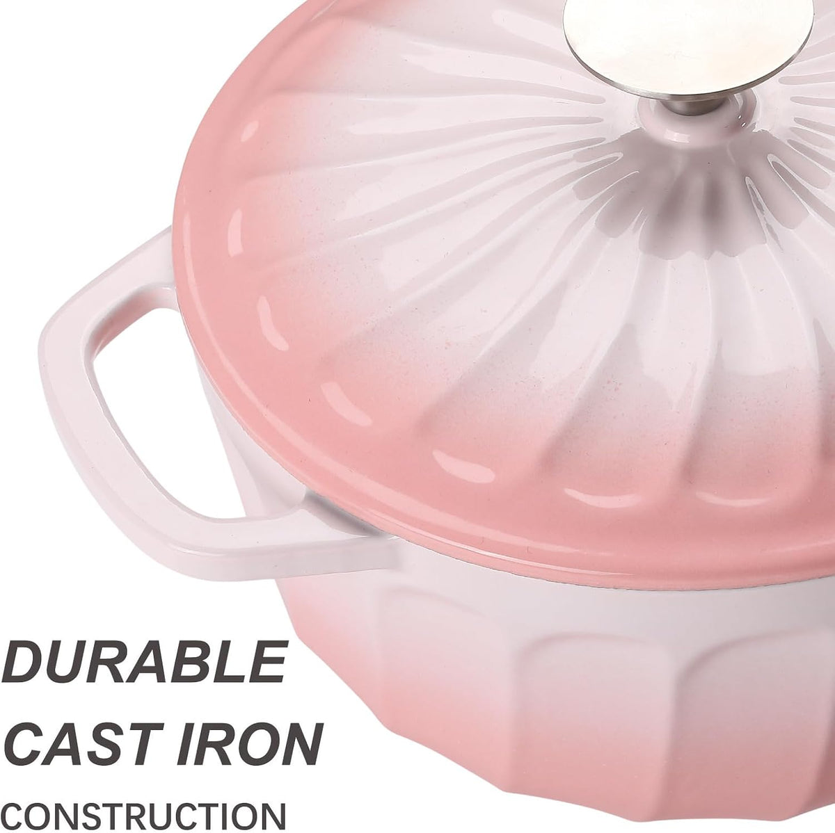 Enameled Cast Iron Dutch Oven Pot with Lid, 3 QT Small Dutch Oven