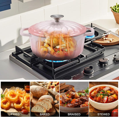 Enameled Cast Iron Dutch Oven Pot with Lid, 3 QT Small Dutch Oven