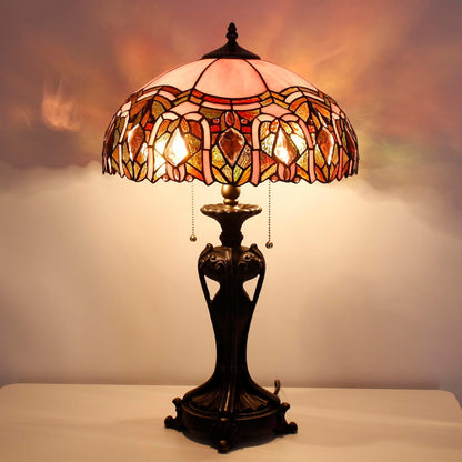ANYONGLUTiffany Lamp(2 Lights)Stained Glass Table Lamp Bedside Desk Reading