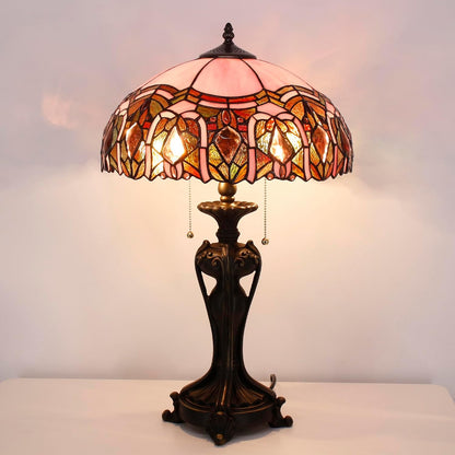 ANYONGLUTiffany Lamp(2 Lights)Stained Glass Table Lamp Bedside Desk Reading