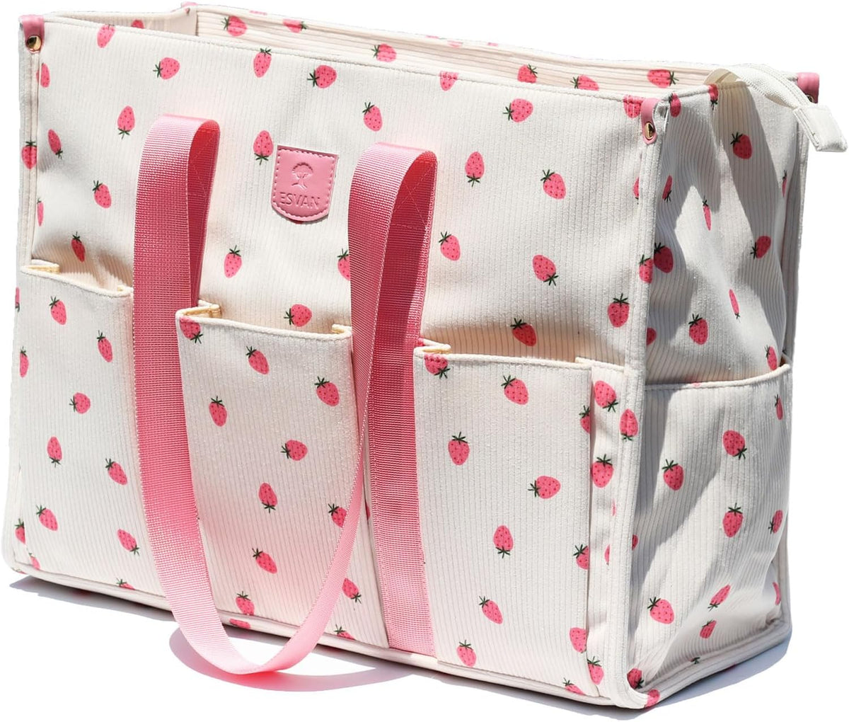 Utility Tote Bag with Zip Top Waterproof Teacher Tote Bag for Teacher Work Women Beach