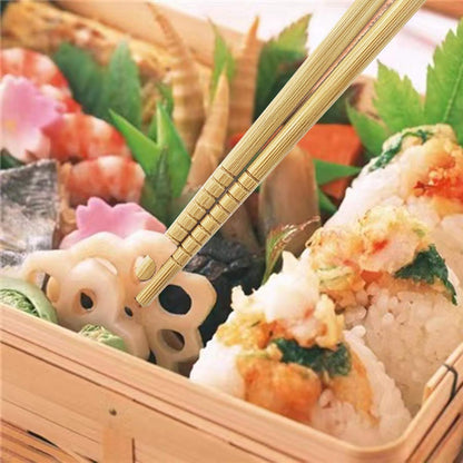 5 Pairs Natural Bamboo Chopsticks Reusable Classic Japanese Style Wooden Chop Sticks Gift Sets Dishwasher Safe 8.8 Inch - Pink Geisha Girl