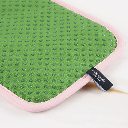 Botanical Stripe Pot Holder 2-Pack Set, 7" x 10", Green/Pink
