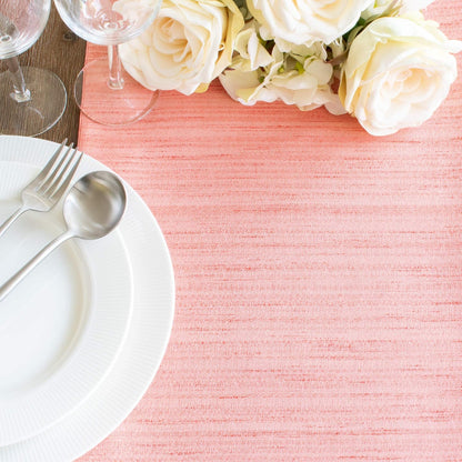 Peach Dining Table Runners (13x72 inch, Pack of 1, Pom Pom Trim) Fabric Lined | Properly Finished, No Fray Edges | for Home, Kitchen, Dining Room, Holiday, Wedding Party Décor