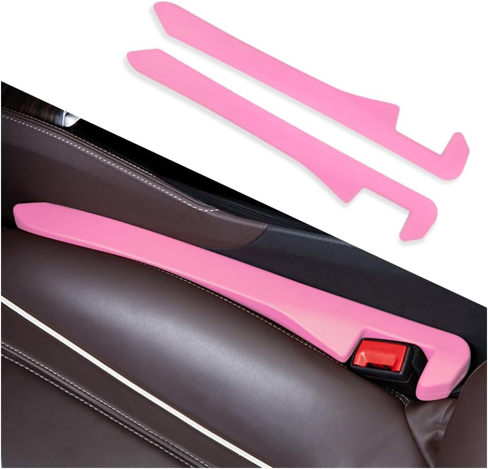 2PCS Car Seat Gap Filler,Super Flexible Car Side Seat Gap Filler Car interior Accessories,Universal CCar Organizer Between Seats for Tightly Filling Seat Gaps (Pink)……