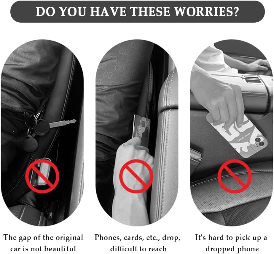 2PCS Car Seat Gap Filler,Super Flexible Car Side Seat Gap Filler Car interior Accessories,Universal CCar Organizer Between Seats for Tightly Filling Seat Gaps (Pink)……