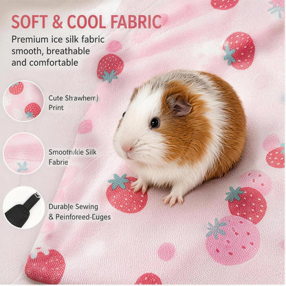 5 Pack Ferret Hammock, Rat Hammock, Washable Guinea Pig Hideout Bed, Soft Hanging Tunnel & Mat, Small Pet Cage Accessories for Chinchilla, Squirrel (Pink)