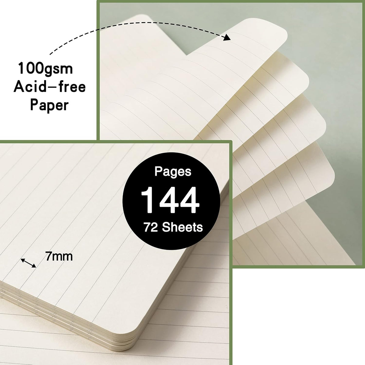 Ruled Notebook/Journal - Classic Lined Journal/Notebook, 5.3" x 8.26"